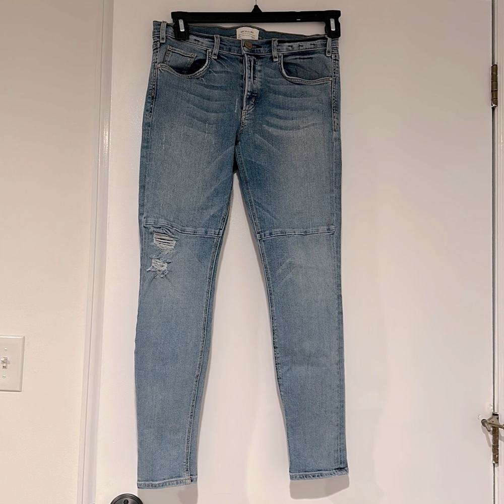 McGuire Anthropologie Skinny Distressed 15e Light Wash Blue Jeans Women's Sz 28